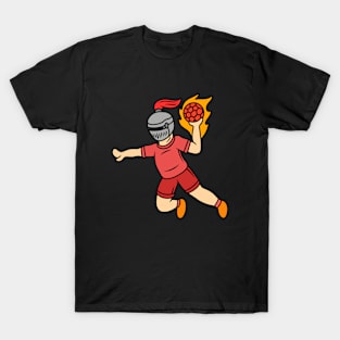 Cute cartoon knight playing handball T-Shirt